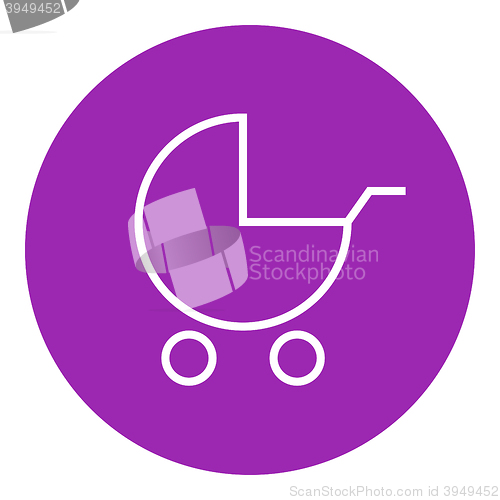 Image of Baby stroller line icon.