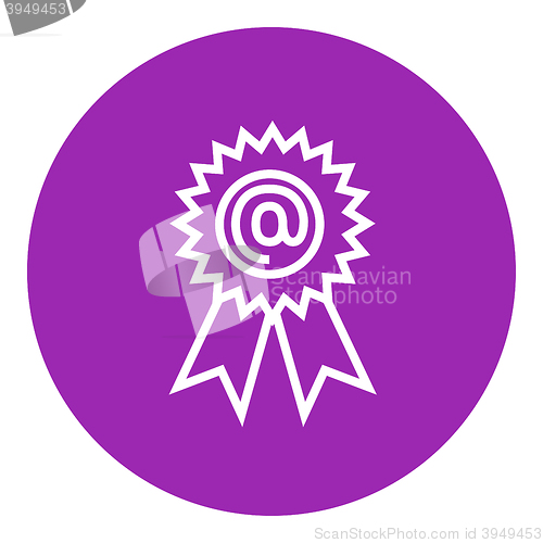 Image of Award with at sign line icon.