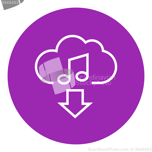 Image of Download music line icon.