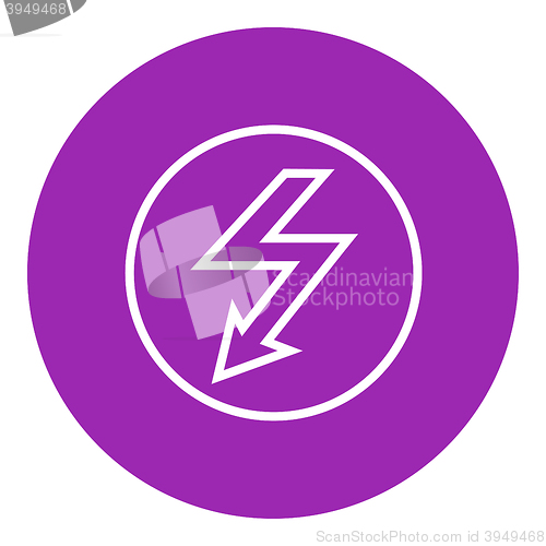 Image of Lightning arrow downward line icon.