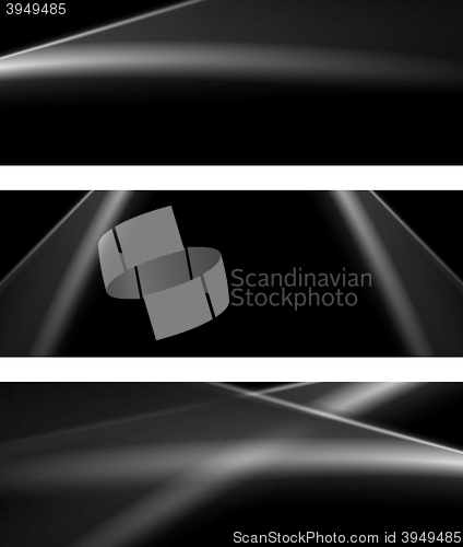 Image of Black and white monochrome smooth lines banners