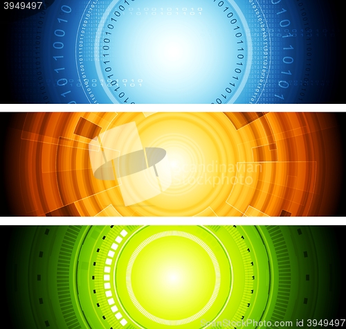 Image of Bright abstract tech banners