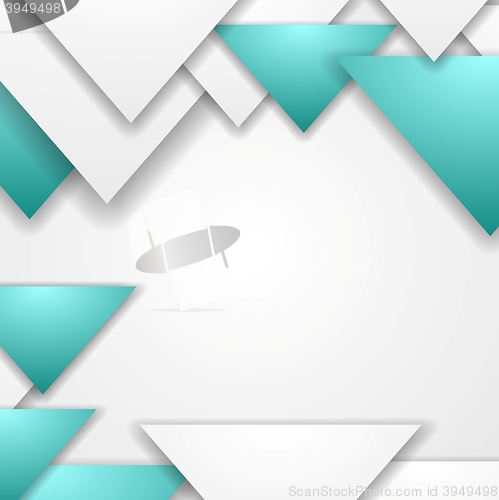 Image of Abstract turquoise triangles corporate background