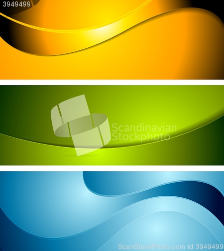 Image of Abstract corporate wavy bright banners