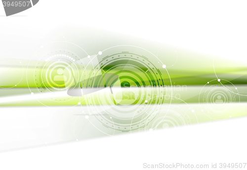 Image of Green technology background with HUD elements
