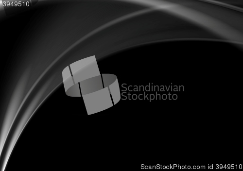 Image of Dark abstract monochrome smooth waves background