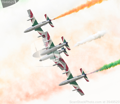 Image of LEEUWARDEN, THE NETHERLANDS-JUNE 11, 2016: Italian aerobatic tea