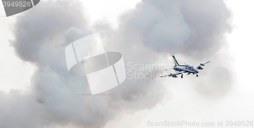 Image of LEEUWARDEN, THE NETHERLANDS-JUNE 10, 2016: Italian aerobatic tea