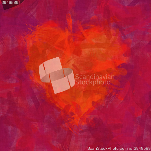 Image of red heart brush stroke background