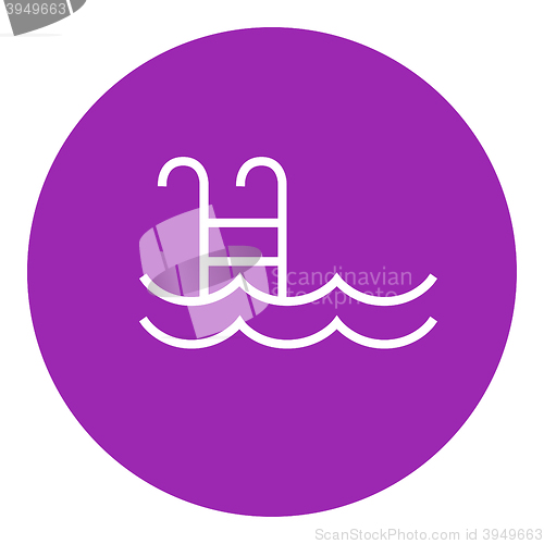 Image of Swimming pool with ladder line icon.