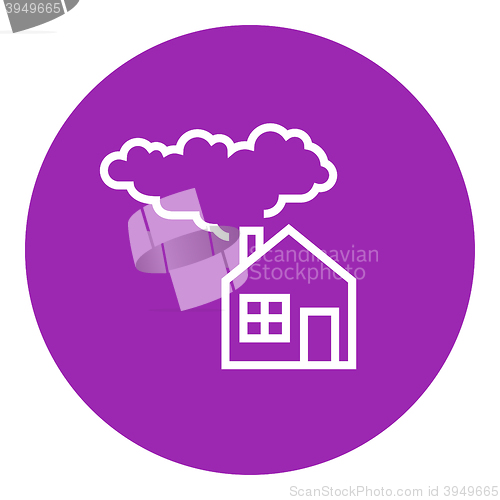 Image of Save energy house line icon.