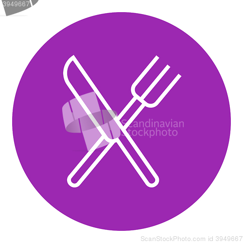 Image of Knife and fork line icon.