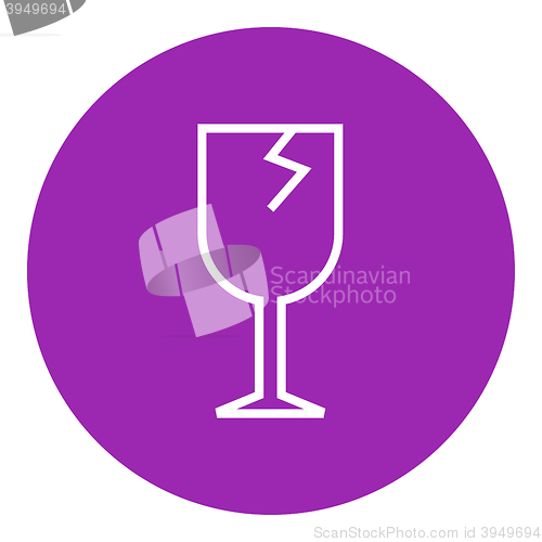 Image of Cracked glass line icon.