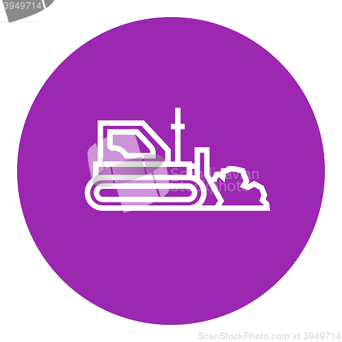 Image of Bulldozer line icon.