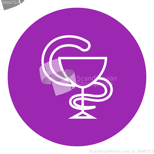 Image of Pharmaceutical medical symbol line icon.