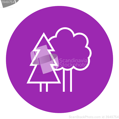 Image of Trees line icon.