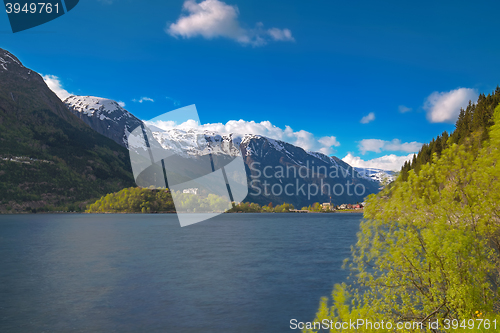 Image of Norwegian fjord and mountains