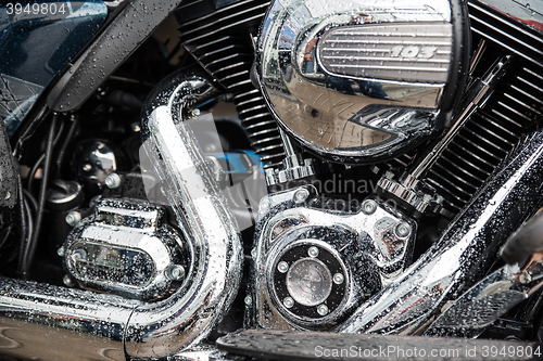 Image of Detail of motorcycle engine