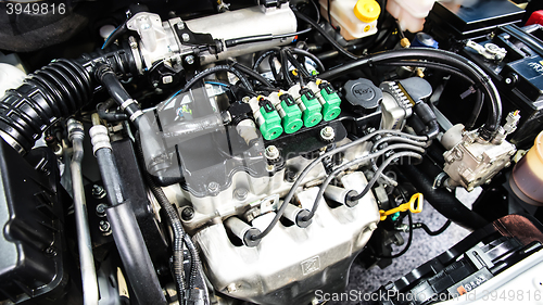 Image of Closeup photo of clean motor block