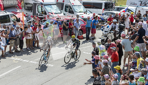Image of Two Cyclists on Col du Glandon - Tour de France 2015