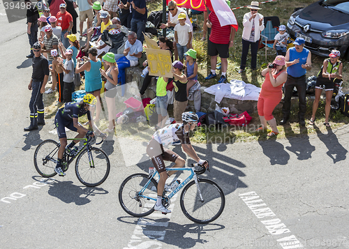 Image of Two Cyclists on Col du Glandon - Tour de France 2015