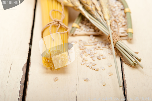 Image of organic Raw italian pasta and durum wheat 