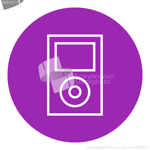 Image of MP3 player line icon.