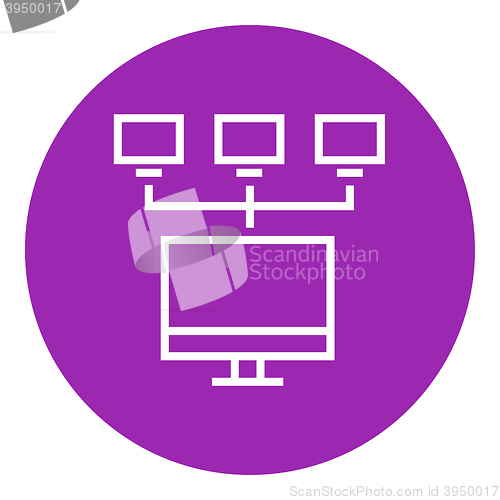 Image of Computer network line icon.