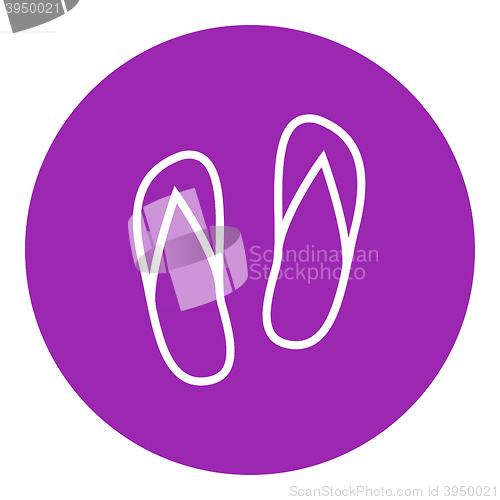 Image of Beach slipper line icon.