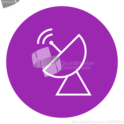 Image of Radar satellite dish line icon.