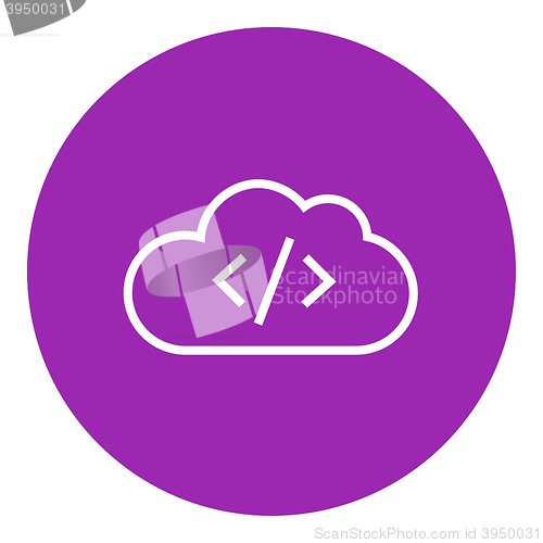 Image of Transferring files cloud apps line icon.