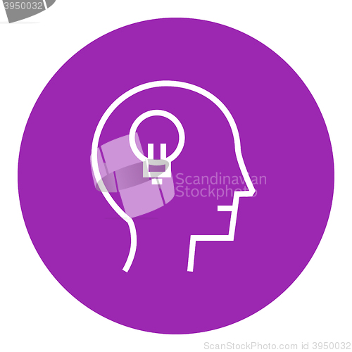 Image of Human head with idea line icon.