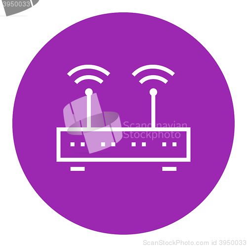 Image of Wireless router line icon.