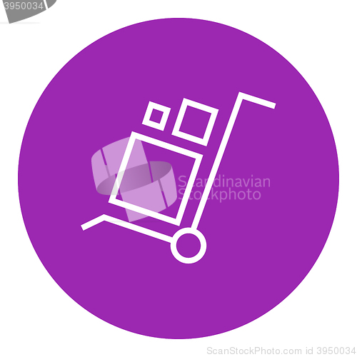 Image of Shopping handling trolley line icon.