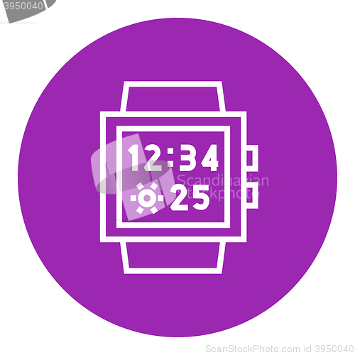 Image of Smartwatch line icon.