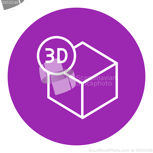 Image of Three D box line icon.