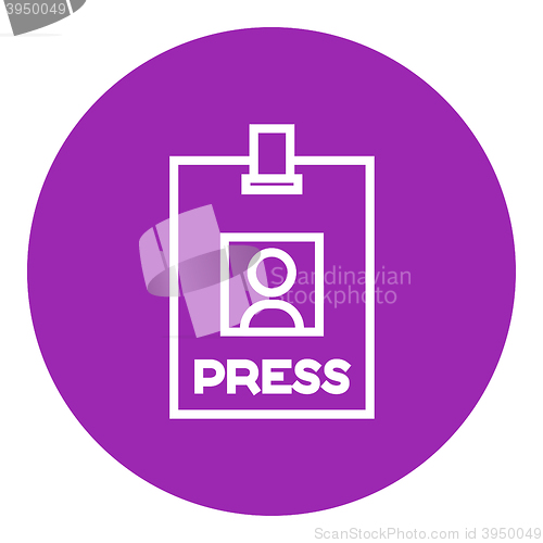 Image of Press pass ID card line icon.