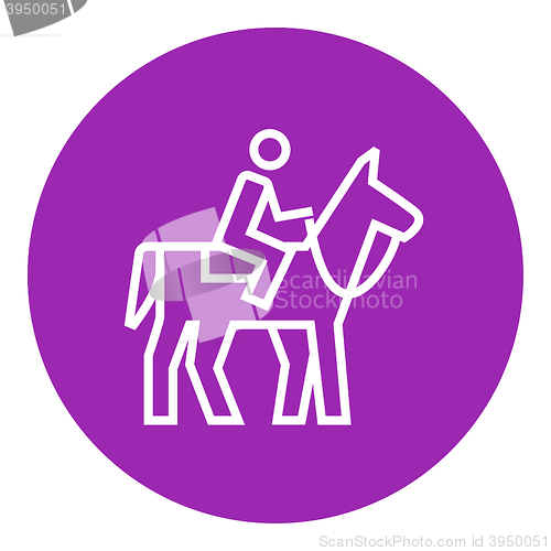 Image of Horse riding line icon.