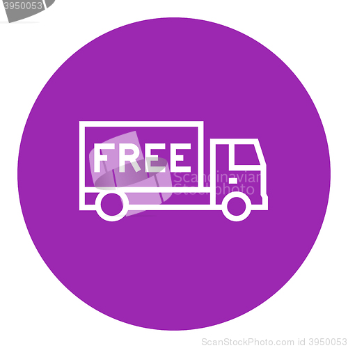 Image of Free delivery truck line icon.