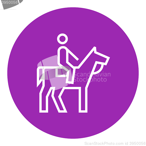 Image of Horse riding line icon.