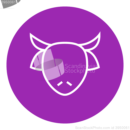 Image of Cow head line icon.