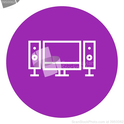 Image of Home cinema system line icon.