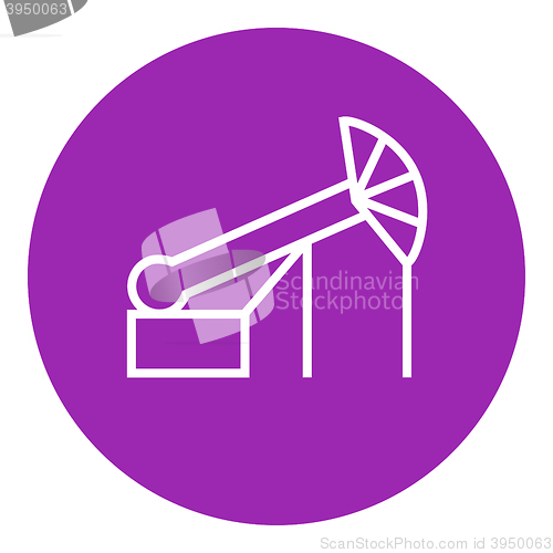 Image of Pump jack oil crane line icon.