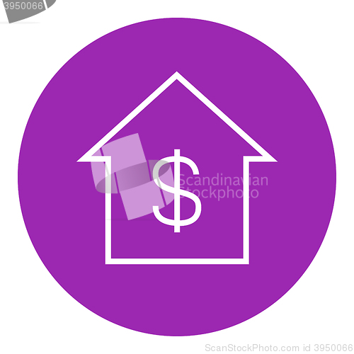 Image of House with dollar symbol line icon.