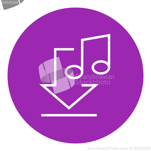 Image of Download music line icon.