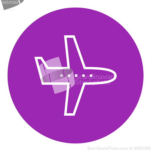 Image of Flying airplane line icon.