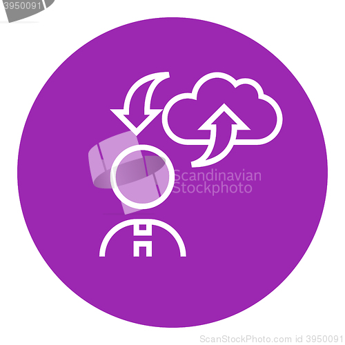 Image of Cloud computing line icon.