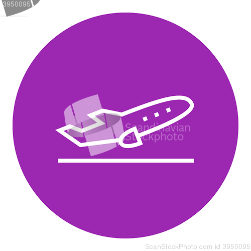 Image of Plane taking off line icon.