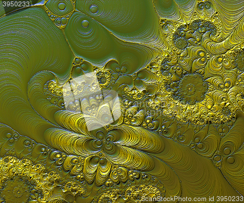 Image of abstract floral structure in green - 3d illustration