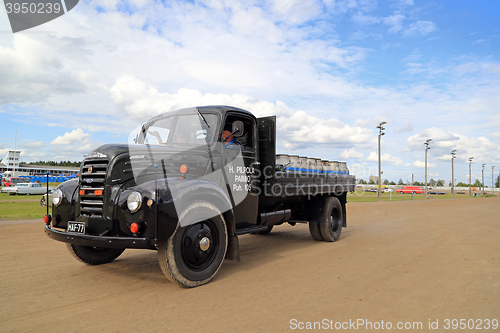 Image of Vintage Ford Thames Pick Up Truck and Milk Churns